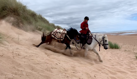 First time on a beach and in Scotland!